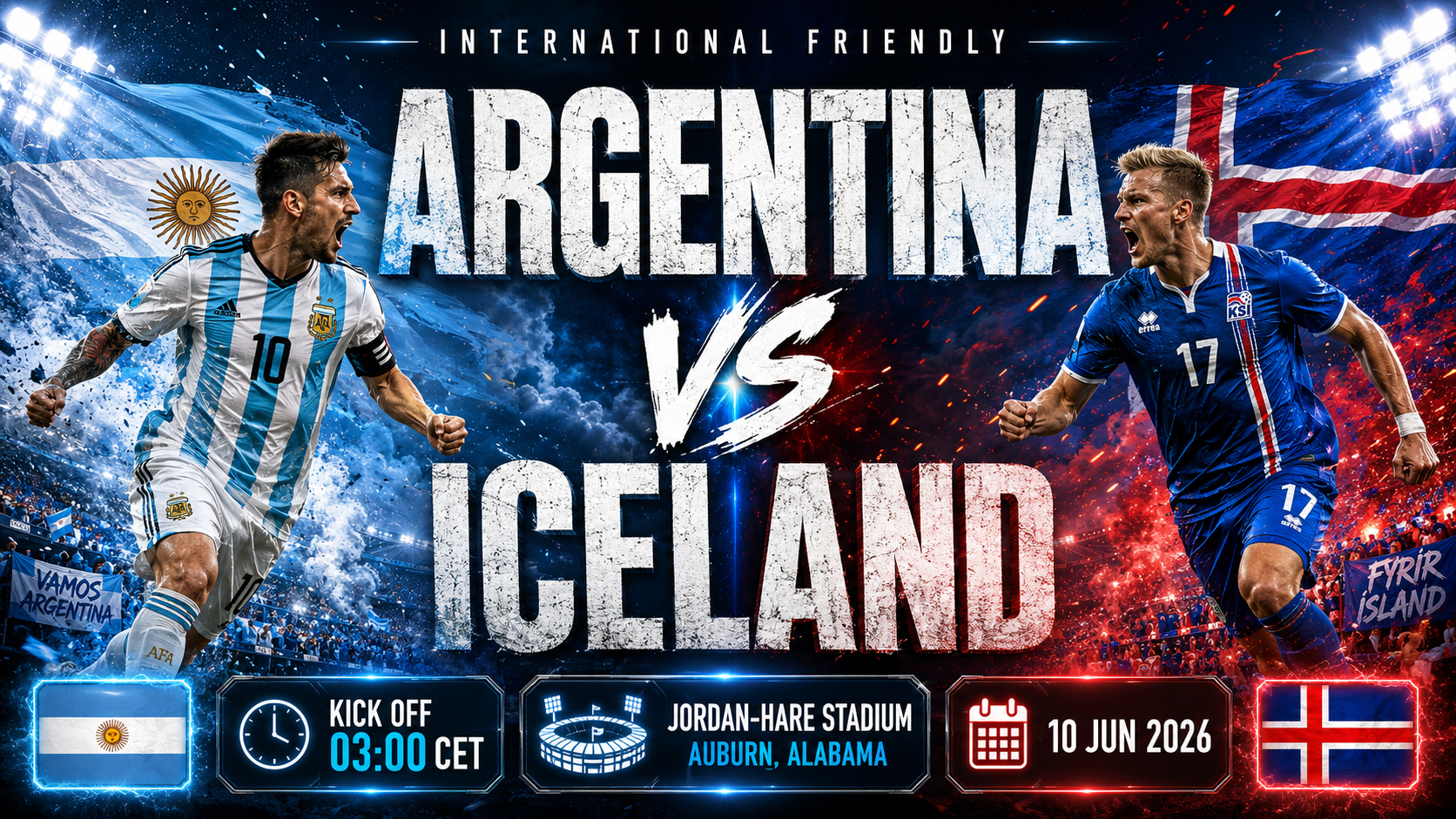 Argentina - Islandia : Los defensores del título ultiman detalles en Alabama mientras los nórdicos buscan su identidad