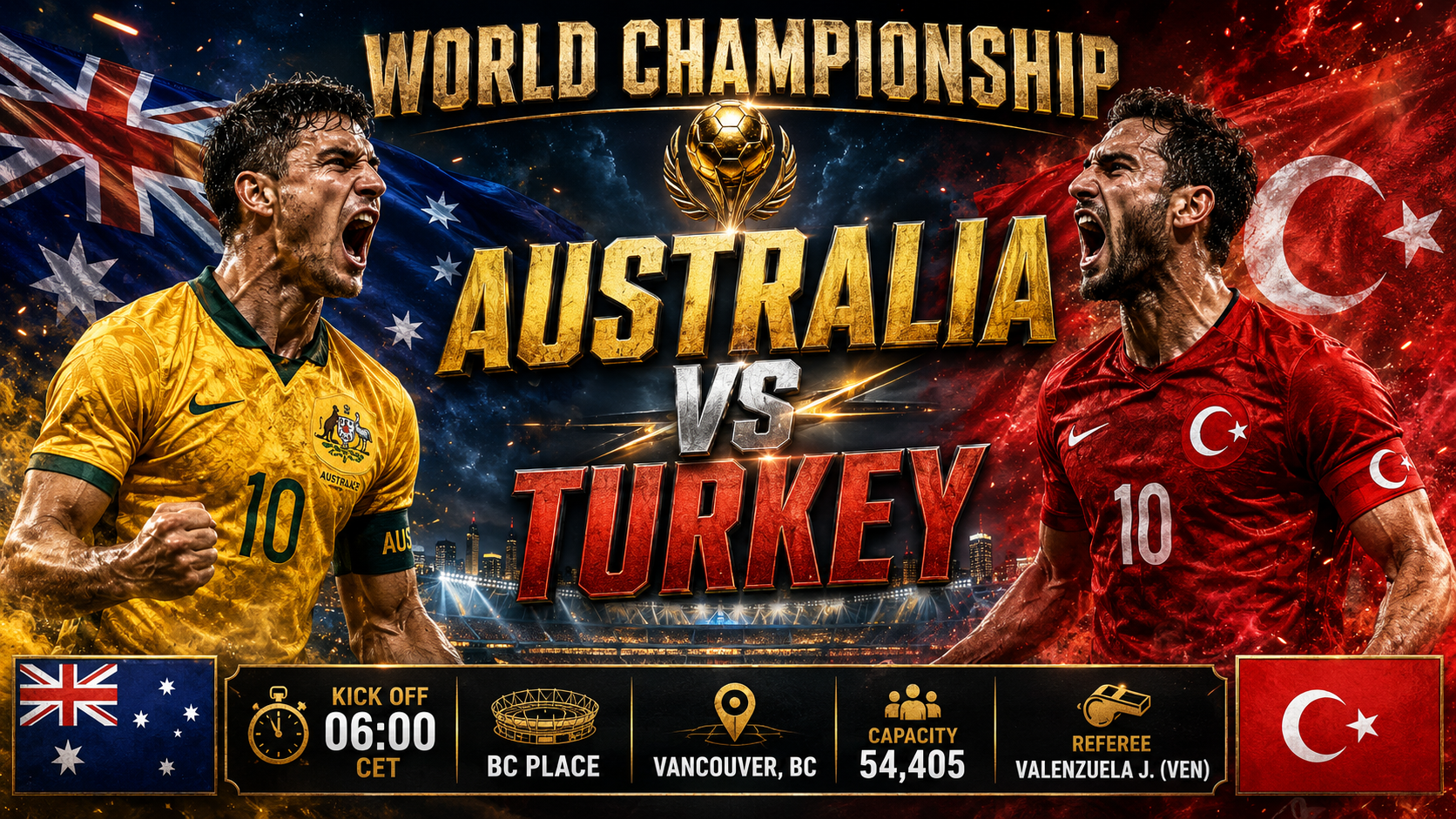 Australia - Turquía : El ansiado regreso otomano se topa con el indomable muro de los Socceroos en el debut de Vancouver